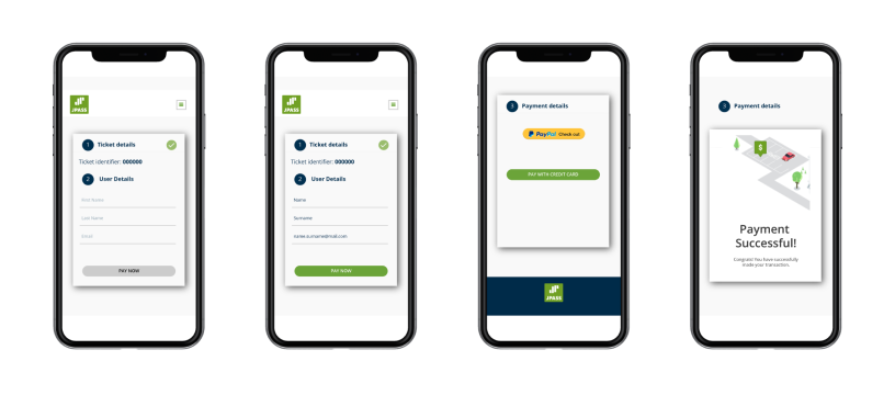user flow for J4Pay mobile payment