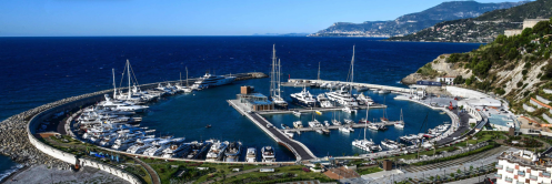 aerial view of beautiful cala del forte port