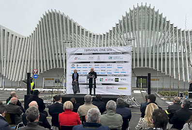 inauguration of the Terminal One parking services for Mediopadana high speed railway station in Reggio Emilia, Italy