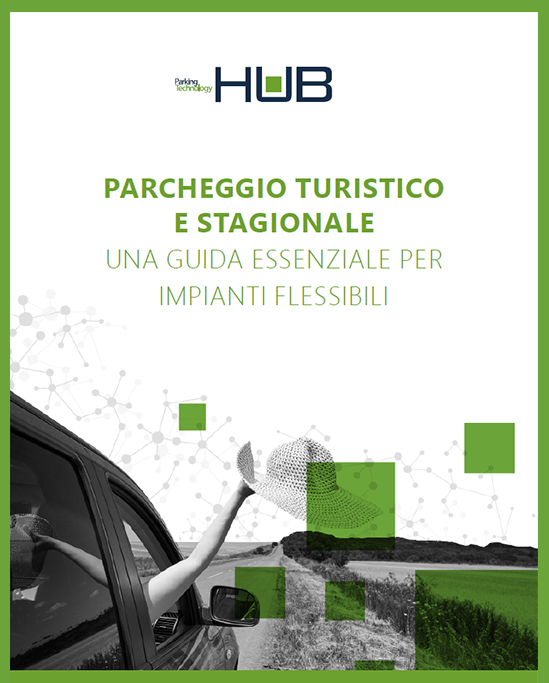 copertina dell'ebook HUB dedicato al parcheggio stagionale per siti di turismo