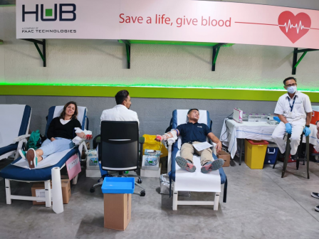 Blood donation day in Dubai at HUB Parking tecnhnology center