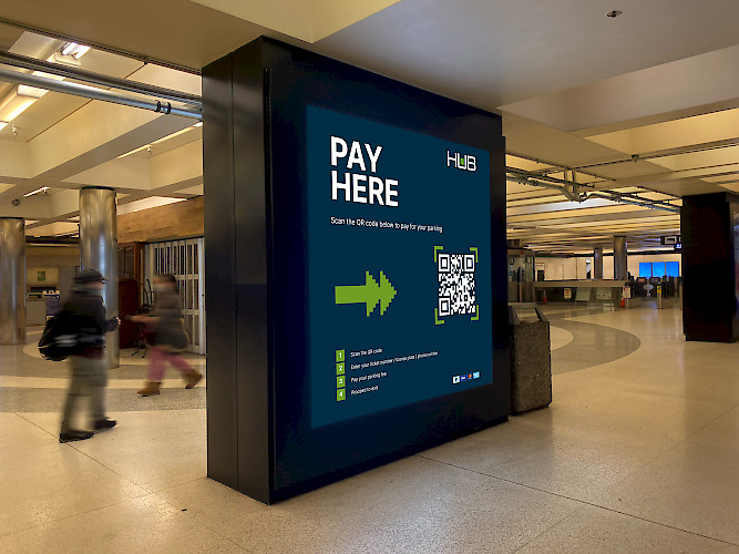 site signage promoting J4Pay mobile payment