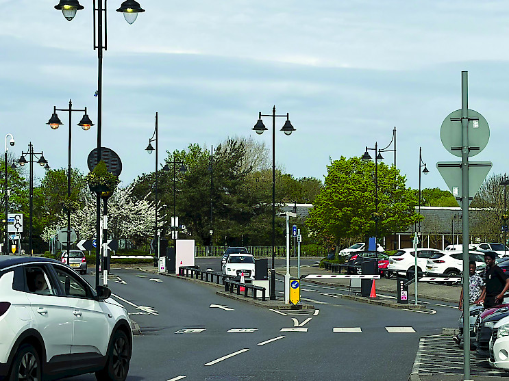 Two Rivers parking lane entrance and exit witg ANPR technology.